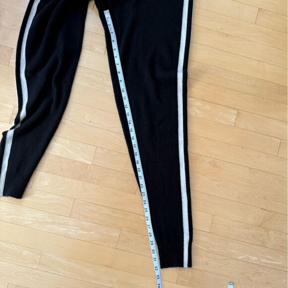 THREADS OF PRVLG Side Striped Cashmere Jogging Pants in Black M - Picture 10 of 13